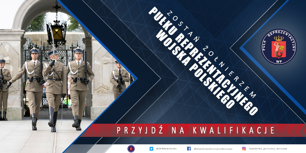 DGWdowodztwo's tweet photo. Kwalifikacje już #23lipca Podejmij wyzwanie i #zostańżołnierzem #PułkReprezentacyjnyWojskaPolskiego Odwiedź stronę internetową jednostki i sprawdź co zrobić by stać się jednym z nas: https://t.co/pCs1qB5MF9. @MON_GOV_PL @ZolnierzRP @Polska_Zbrojna https://t.co/u4xPmVzMvP