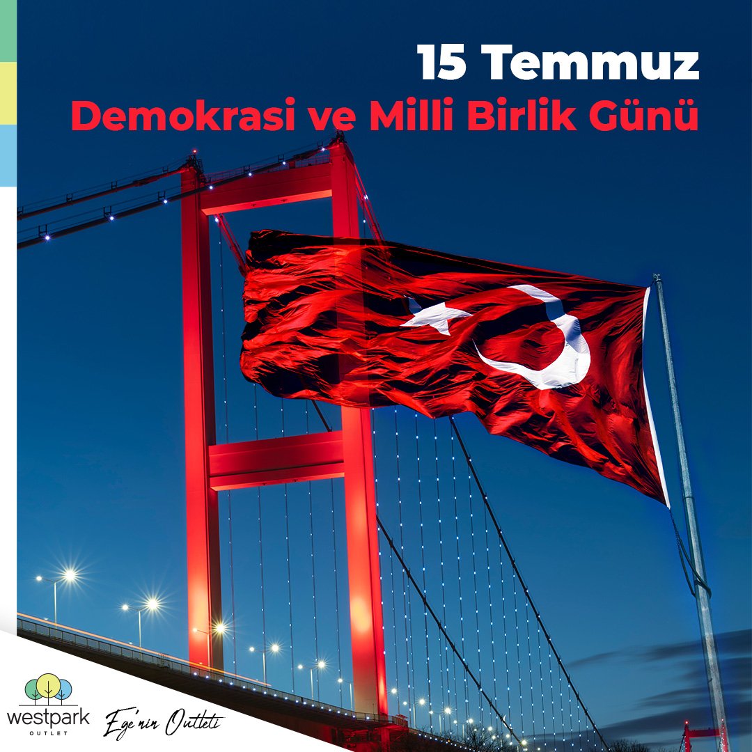 Birlik ve beraberliğimiz her zaman bizimle, demokrasi her zaman ülkemizle olacak. 🇹🇷

#WestparkOutlet #AlışverişMerkezi #Alışveriş #Shopping #ShoppingMall #Outlet #OutletCentre #İzmir