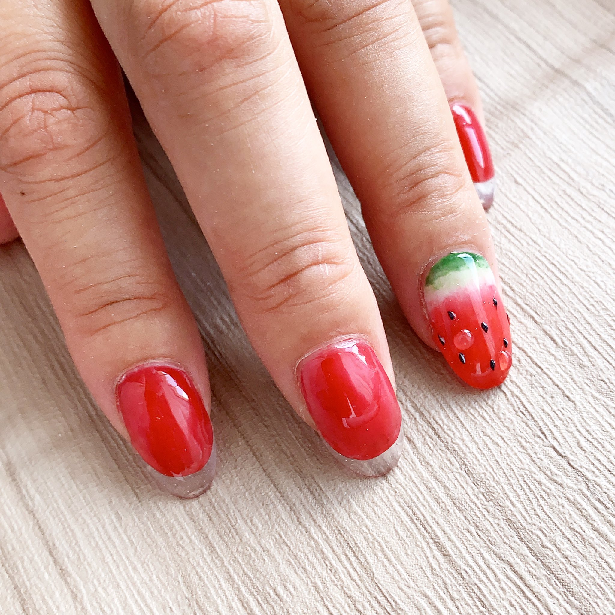 Annie Nail クリアフレンチ クリアネイル 先端クリアネイル フルーツネイル スイカ スイカネイル 夏ネイル 夏ネイルデザイン Nail Nails Naildesign 美甲 美甲設計 群馬 伊勢崎 T Co V6awcppo9v Twitter