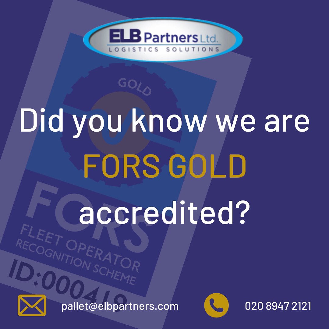 We’ve been FORS Gold accredited for 7 consecutive years 🥇

With our large fleet, we can help with dedicated loads as well as fixed long term contracts 🚛

If you require a service of excellence, please get in touch with us today 📨

#ELBPartners