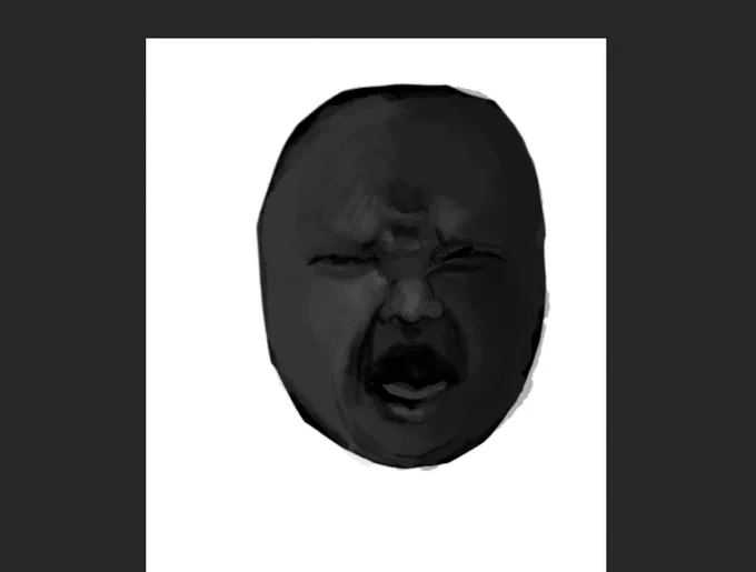 新しいペンタブで描いた赤ちゃんの泣き顔 