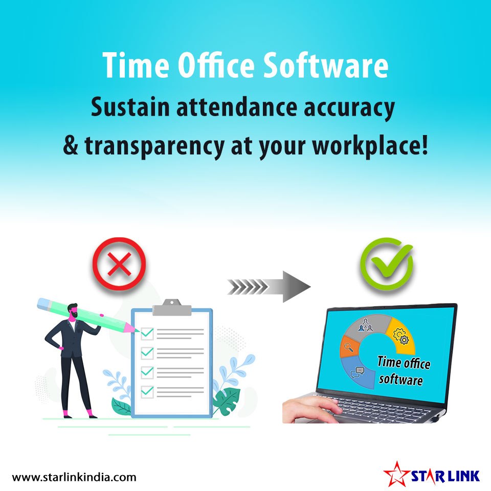 Now sustaining attendance accuracy and transparency is easy with Time Office Software.

Learn more about us at starlinkindia.com

#employeeattendance #hr #attendance #biometrics #transparency #accuracy #timeofficesoftware #office #software #starlinkindia #quotes