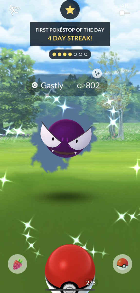 Early morning shiny catch just after spinning my first stop of the day #gastly #thegreatgastly #PokemonGo #pokemon #shinypokemon #shinygastly #PokemonGO5YearAnniversary #teamvalor