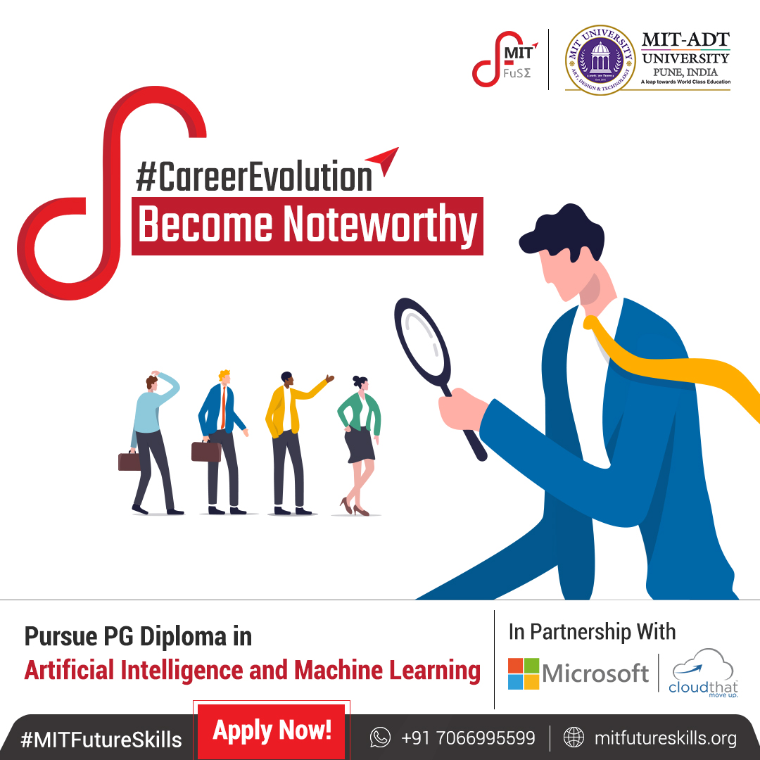 mitfutureskills's tweet photo. Become noteworthy with hands-on training approach and unique teaching methodology with #CareerEvolution. Upgrade your career with PGD courses in global Horizons. Pursue PGD in Artificial Intelligence and Machine Learning from #MITFuSE. >Apply now https://t.co/bVFDq8359D. #AI #ML https://t.co/wdckTSd2xz