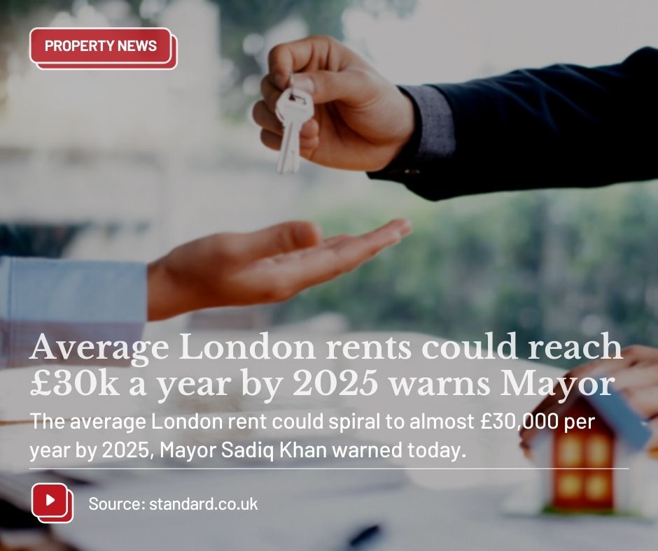 Average London rents could reach £30k a year by 2025 warns Mayor

The average London rent could spiral to almost £30,000 per year by 2025, Mayor Sadiq Khan warned today.