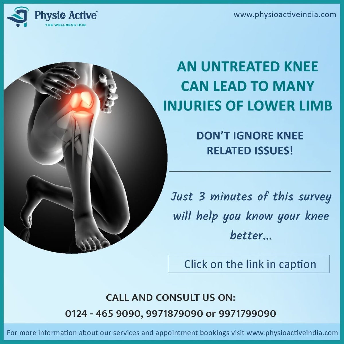 physio_social's tweet photo. Your answers are very important to take timely steps for your knee condition. So please take out just 2 minutes to fill out our survey. Use the survey link - https://t.co/NbinhqwyK6 https://t.co/MDt3c27UMi