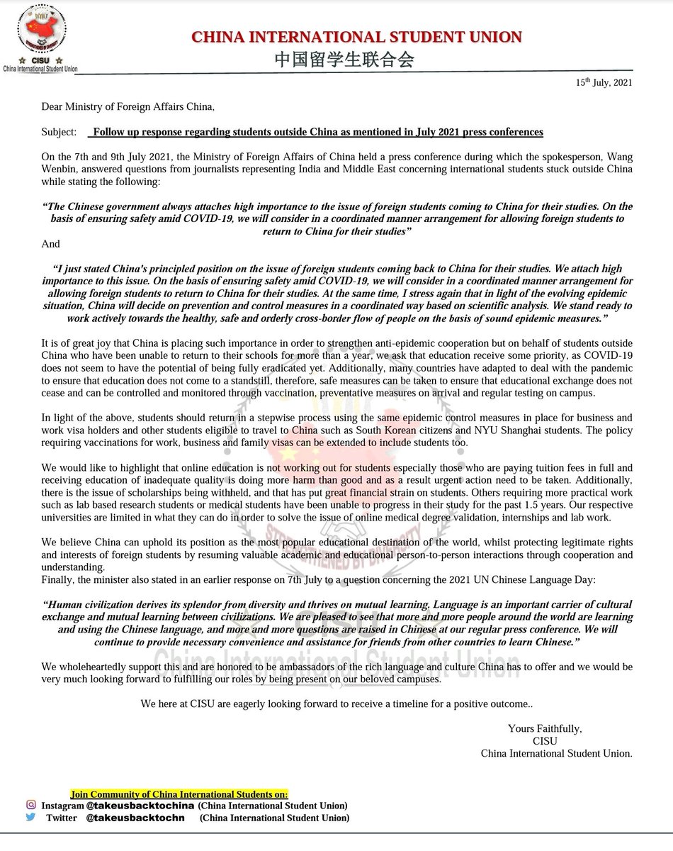 IndianChina's tweet photo. @andreaslandwehr Respected Journalist Please Convey our message to Chinese higher authorities @MFA_China regarding our issue of being unable to go back to campus in China to complete our degrees. We will be so thankful to you.
#takeUsBackToChina
#PMModiHelpIntlStudents https://t.co/nStIj2JMtf