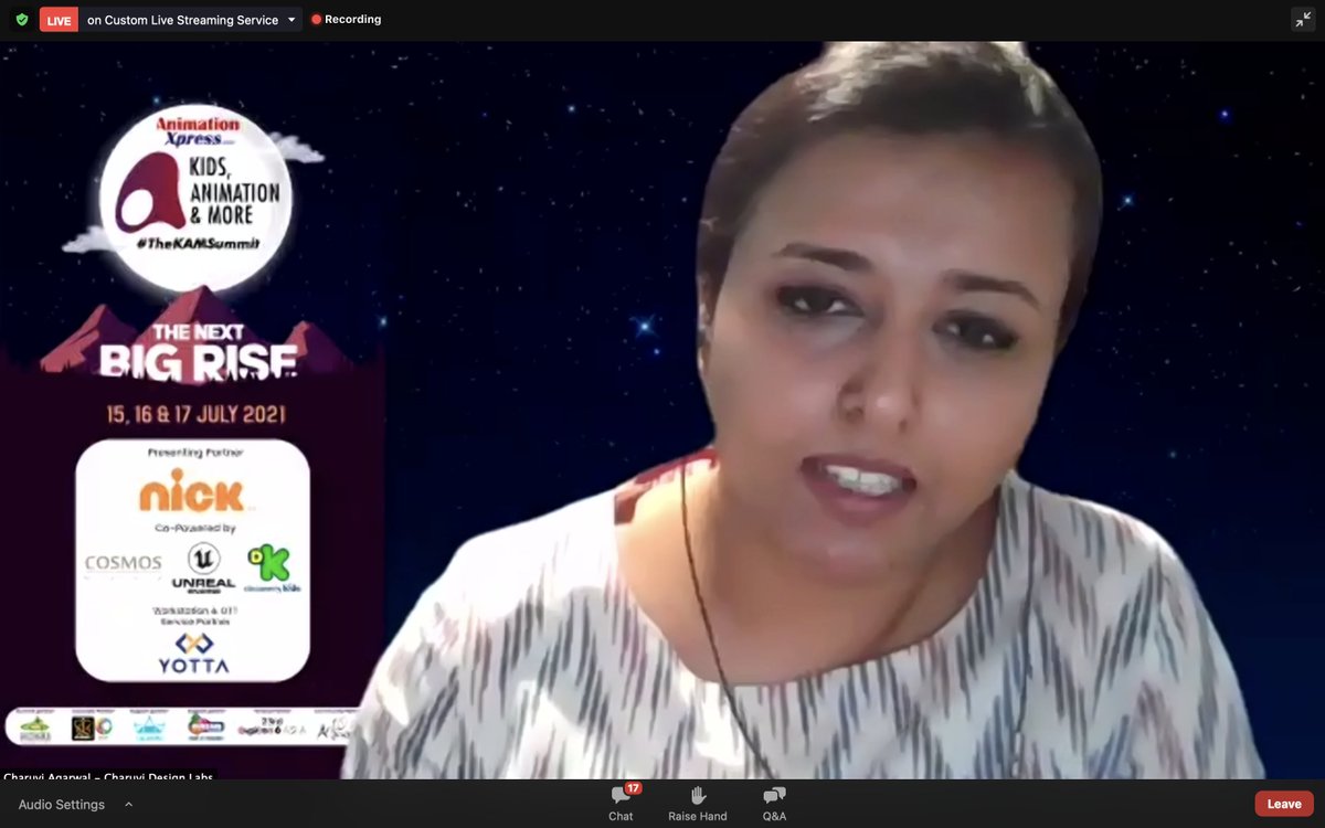 AnimationXpress's tweet photo. Charuvi Agarwal, Founder, Charuvi Design Labs (CDL) - There is an increase in demand for quicker turnarounds, high-quality content which has turned the industry to adapt and integrate gaming engines in their pipeline. 

#KAMSummit #Animation #ANN #kids #mediaindustry https://t.co/5Zk04sGTzp