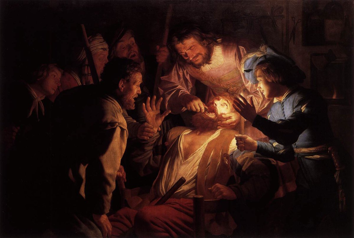 “El dentista” es un óleo del pintor caravaggista flamenco Gerrit van Honthorst realizado en 1622.