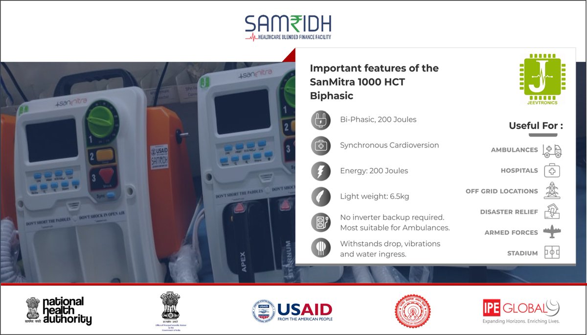 We are proud to announce our support to Jeevtronics SANMitra – World’s first and only hand cranked generator powered #defibrillator. Supported by @USAID_India. Know more about @Jeevtronics &amp; our other awardees here cutt.ly/cmy0VhL #vocalforlocal