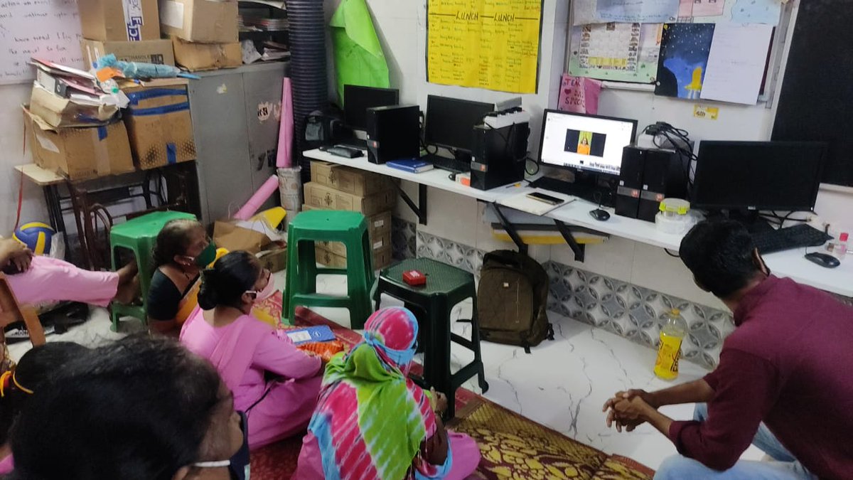 OfficialYUVA's tweet photo. Interacting with anganwadi workers as part of Ward 96 #ChildProtectionCommittee to discuss the impact of the pandemic on #anganwadi services, how to better awareness among children & community members to stay safe & get vaccinated. Looking forward to doing more in the coming days https://t.co/fxbsK8wafW