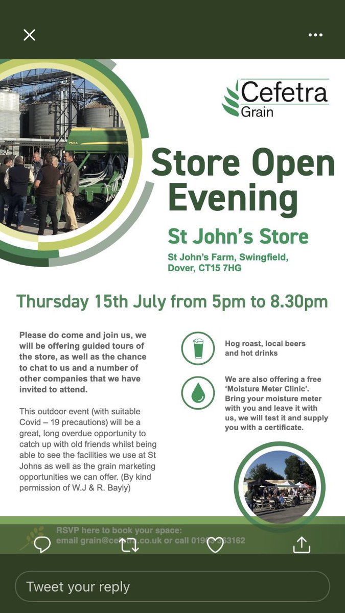 Fantastic Forecast For Our <a href="/Cefetra/">Cefetra Grain</a> Store Open Evening. Please Come And Join Us 5-8.30pm #Team #Cefetra <a href="/TheGrainOffice/">Tim Porter 🌾</a> 🌾 🇬🇧 t🚜