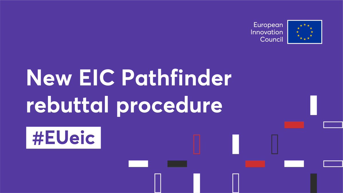 The #EUeic is launching the 🆕 rebuttal procedure!

For the first time, the applicants for the #eicPathfinder Open calls can reply to the evaluators’ comments before the funding decision. 📝

Check out the details 👉 europa.eu/!bKKBKp