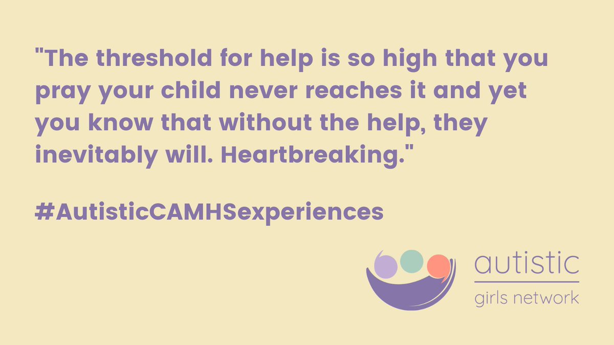 Our members reporting their experiences with CAMHS - too many sad stories which should never have happened.
#AutisticCAMHSexperiences