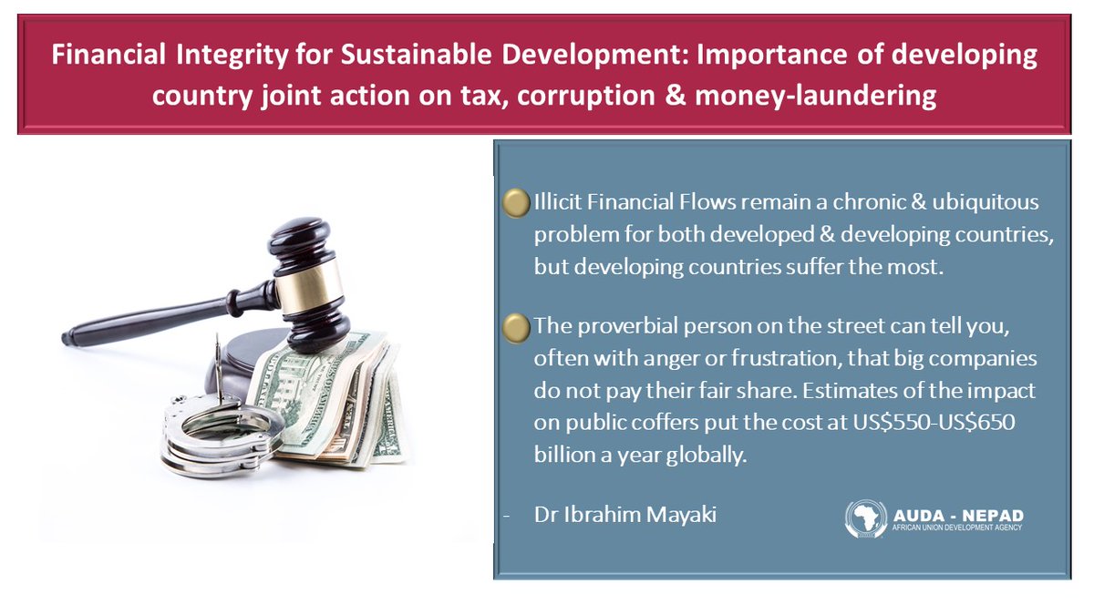 Dr Ibrahim Mayaki <a href="/NEPAD_Mayaki/">Ibrahim Mayaki</a> writes on Financial Integrity for Sustainable Development: Importance of developing country joint action on tax, corruption &amp; money-laundering. 
<a href="/FACTIpanel/">FACTI Panel</a> 
You may read more at: southcentre.int/wp-content/upl…