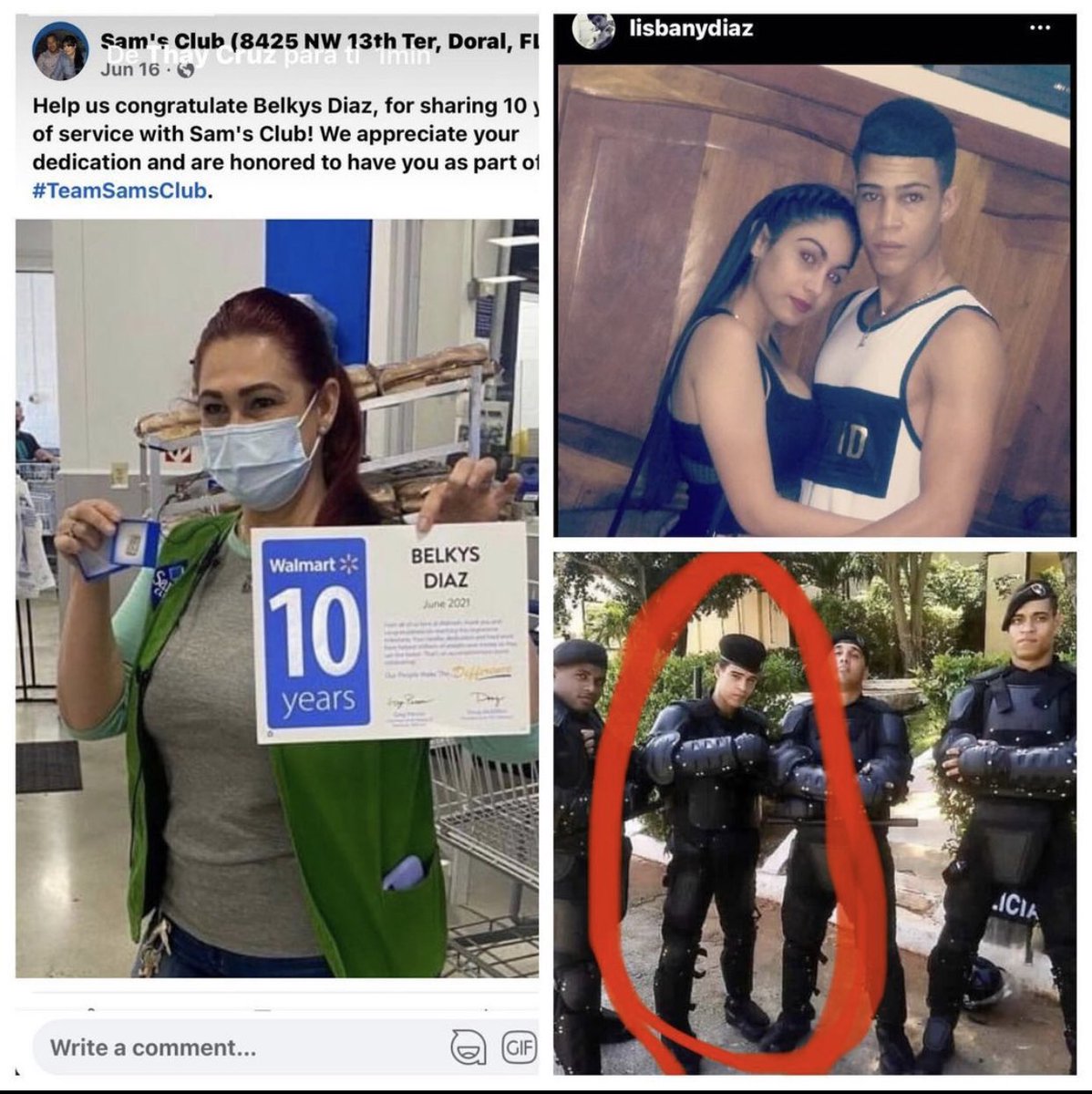 Seulementmoi22's tweet photo. Otros rostros más identificados. Y cómo siempre el último con familiar cercano viviendo fuera de cuba. Trabaja en un Walmart.
Represores!
Asesinos que están amedrentando las calles y asesinandonos 
#SOSCuba #CubaSOS #AbajoLaDictaduraCastrista #abajoelcomunismo #Cuba https://t.co/ibZTtaDGma
