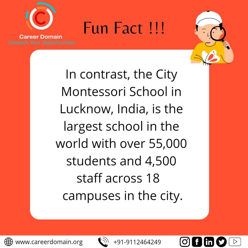 career_domain's tweet photo. alike.
#facts #factsdaily #facts💯 #factsoflife #factsonfacts #factsonly #montessori #montessorischool #montessorischools #education #educateindia #educateyourkids #funfacts #factsfun #educateyourself #information #learning #Lucknow #careerdomain #career https://t.co/j3BTXNSG7T