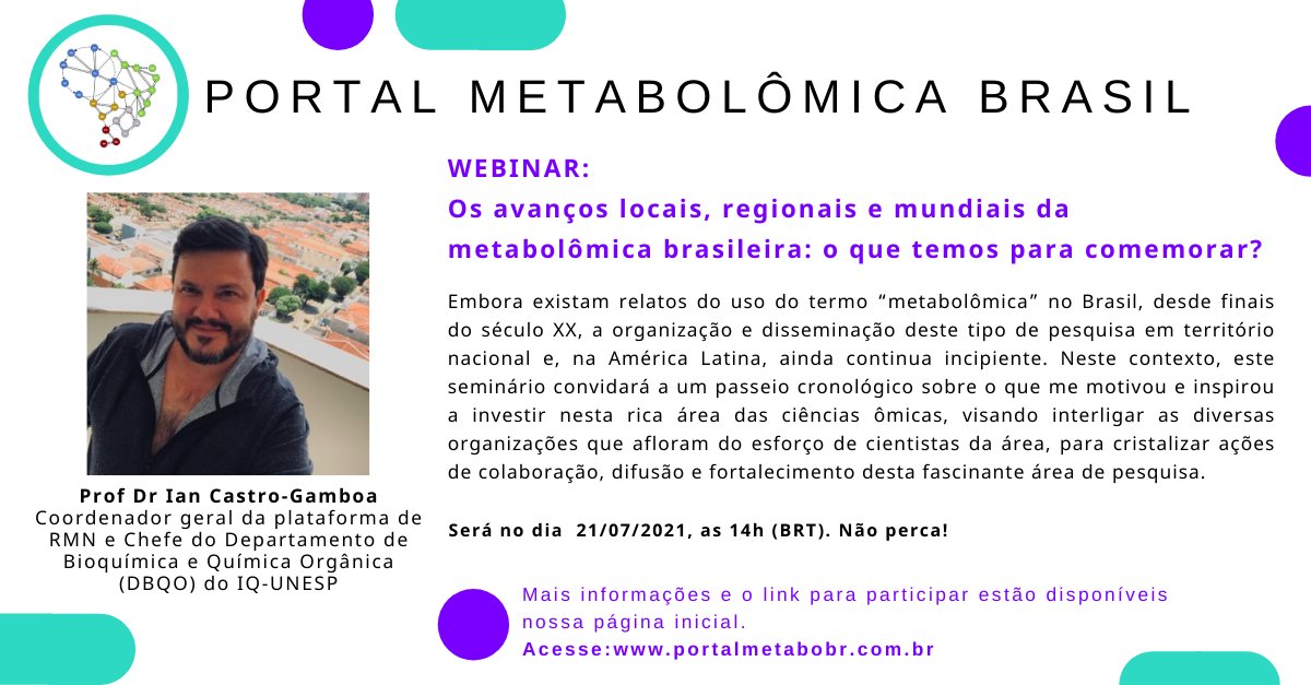 BrMetabo's tweet photo. We are reaching 365 days of work this month 🎂🥂

To celebrate, @IanCastroGambo1 , co-founder of the 
@LampsNetwork , will walk us through the achievemetns and current initiatives to foster Brazilian metabolomics at national, regional and global level.

Don't miss it👇 https://t.co/99PKpBUfKx