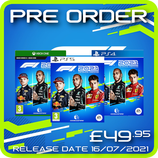 ObsidiaStore's tweet image. *** F1 2021 - PS4 / PS5 / Xbox One &amp;amp; Series X @ £49.95 ***
In stock now - obsidia-store.co.uk/collections/f1…