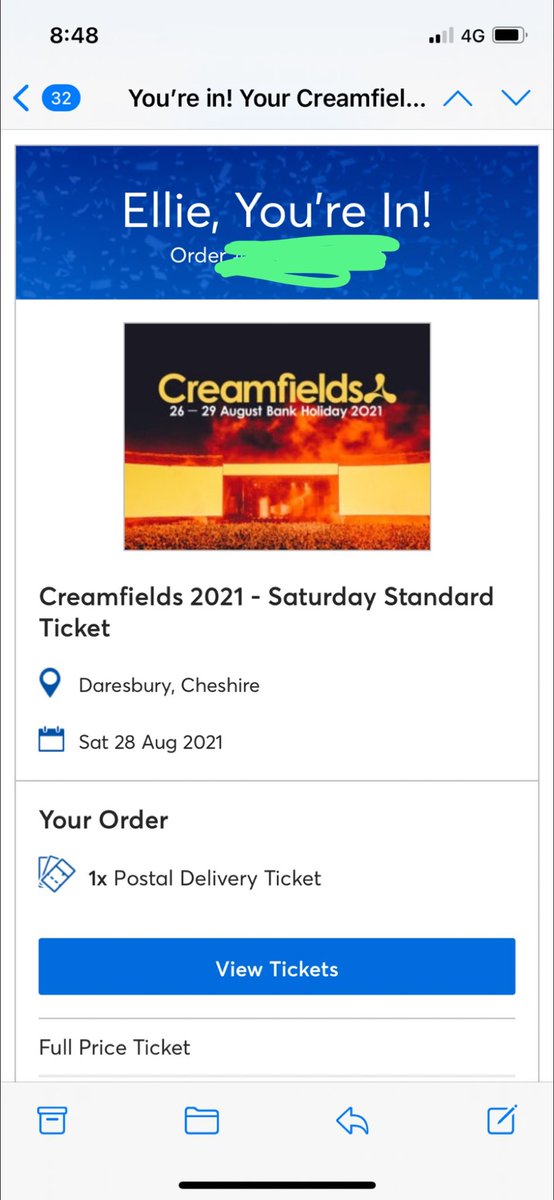 elliewatkinss's tweet photo. SELLING Creamfields Saturday Ticket #Creamfields2021 #Creamfields #creamfieldticket https://t.co/jdB00qpS8I