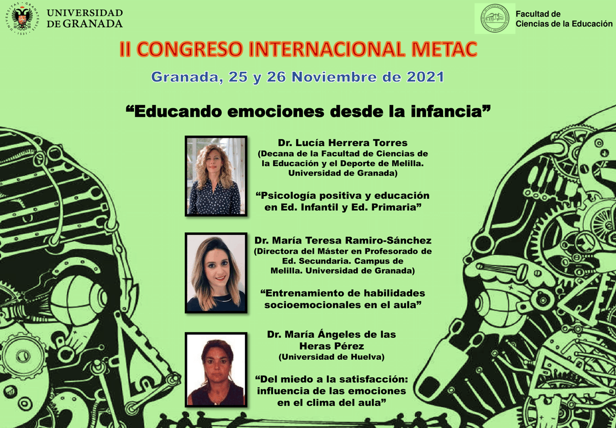 congresometac's tweet photo. Interesantísima Mesa sobre “Educando emociones desde la infancia” con Lucía Herrera Torres, María Teresa Ramiro-Sánchez y María Ángeles de las Heras Pérez🤩 
¿Aún no te has inscrito?📝➡️ https://t.co/s7XzX8v1E2
#CongresoMETAC #Granada #UGR #Educacion https://t.co/MmfIabmV9W