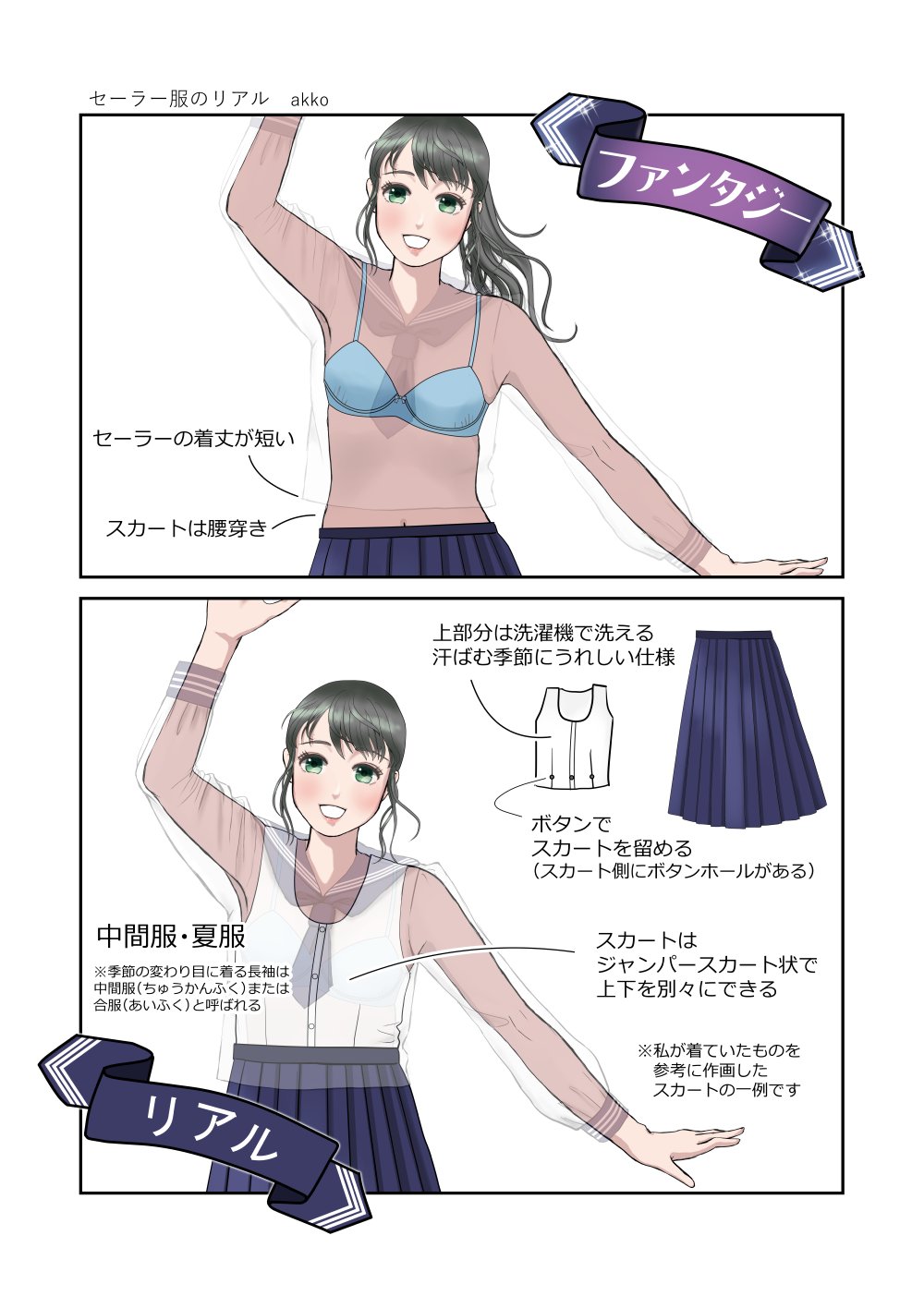 Twitter 上的 Akko わたしはだんだんわたしになる 更新中 制服がセーラー服の高校に通っていた私が描くセーラー服 のリアル マンガではよく見るのに リアルでおなかがチラ見えしているセーラー服女子高生をみかけないのは セーラー服 描き方 文章 マンガをまとめ Twitter 上的 Akko わたしはだんだんわたしになる 更新中 制服がセーラー服の高校に通っていた私が描くセーラー服 のリアル マンガではよく見るのに リアルでおなかがチラ見えしているセーラー服女子高生をみかけないのは セーラー服 描き方 文章 マンガをまとめ