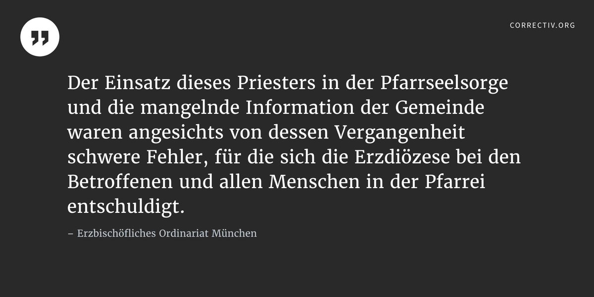 correctiv_org's tweet photo. Das Erzbischöfliche Ordinariat München gesteht in der Pressemitteilung zum Treffen am Samstag schwere Fehler ein. #katholischeKirche https://t.co/zgc3qlxgEJ