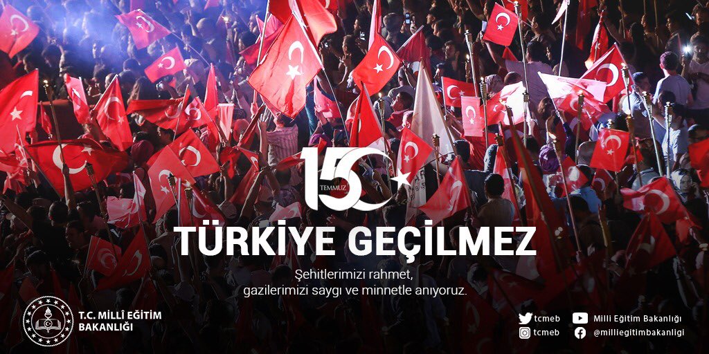 Şehitlerimizi rahmet, gazilerimizi saygı ve minnetle anıyoruz. 

#TürkiyeGeçilmez