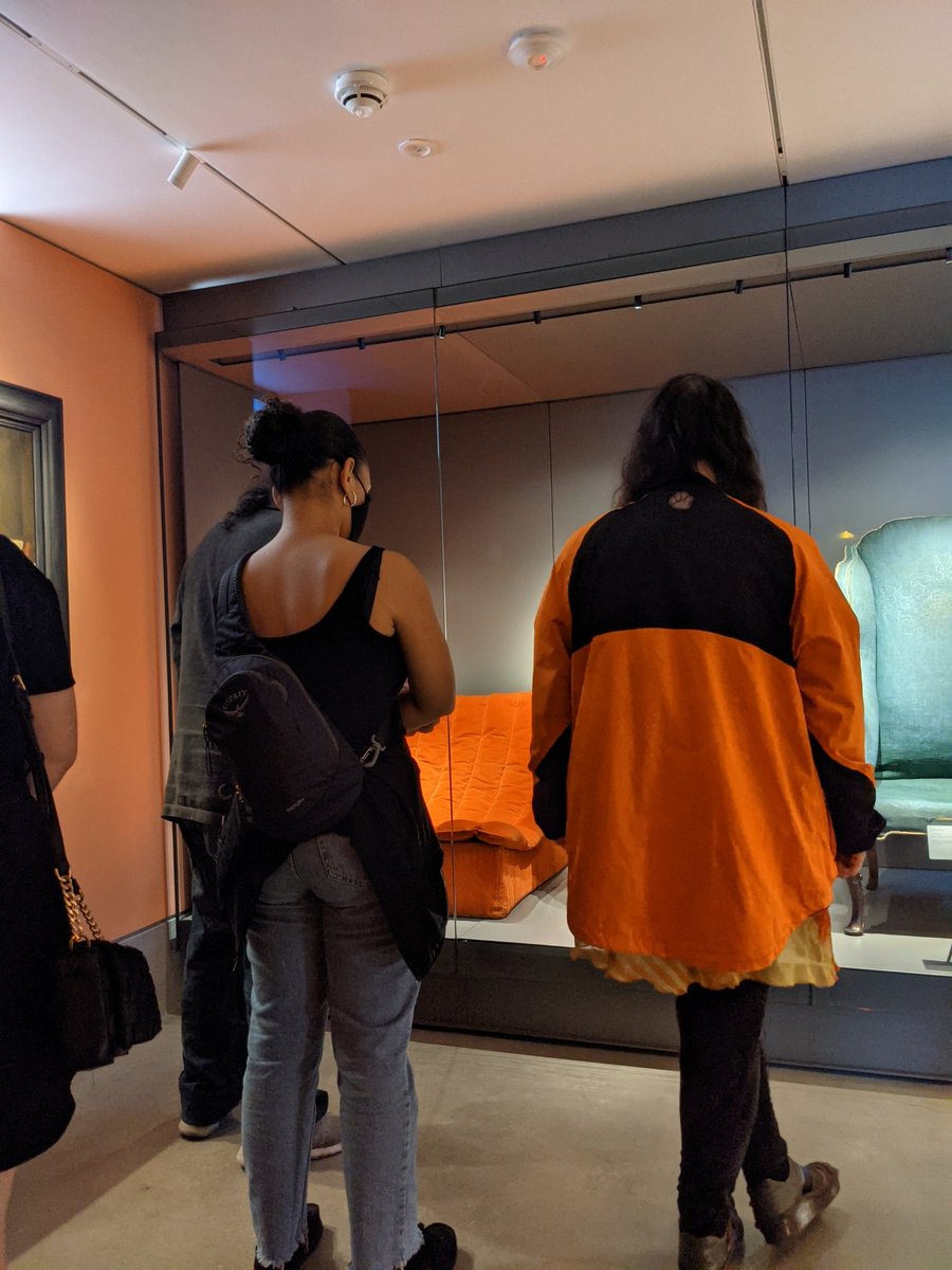 HistoryTown's tweet photo. #SomersTown group research visit to @MuseumoftheHome yesterday. Liked the video explanation of #Geffrye. Also good - 'Where do you put your ketchup?' kitchen or shelf? Steve not impressed by sorbet. #aspaceforusnow #Decolonising https://t.co/BFLm8VG8KJ