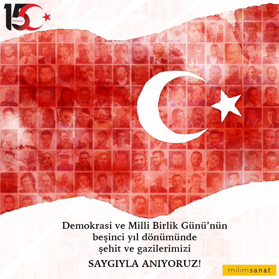 milimsanat's tweet photo. Vatan uğruna canlarından vazgeçmiş aziz şehitlerimizi rahmet ve minnetle anıyoruz.
#15Temmuz Demokrasi ve Milli Birlik Gün�� kutlu olsun.🇹🇷 https://t.co/BsYdSuFT5p