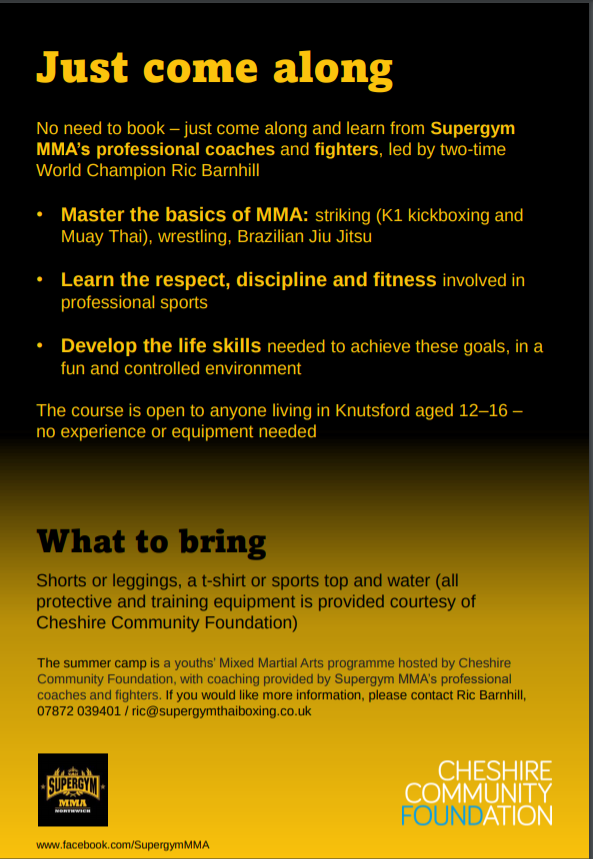Please help us spread the word about this #Knutsord #summer activity for #teenagers - Mixed Martial Arts Summer Camp #MMA it's an amazing #free opportunity, the coach is an absolute legend and two-time world champion. Venue is <a href="/heath_academy/">Adelaide Heath Academy</a> just turn up!