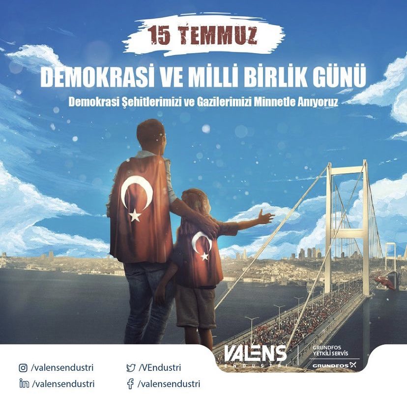 VEndustri's tweet photo. 15 Temmuz Demokrasi Şehitlerimizi ve Gazilerimizi Minnet ve Şükranla Anıyoruz. #valens #valensendüstri #15Temmuz #DemokrasiveMilliBirlikGünü https://t.co/exOa6F0vRZ