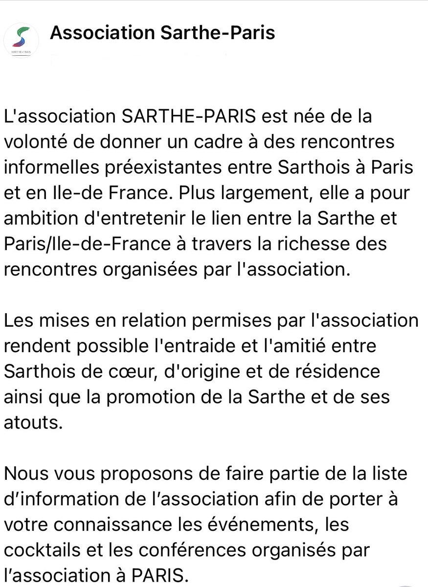 Association Sarthe-Paris (@parissarthe) on Twitter photo 