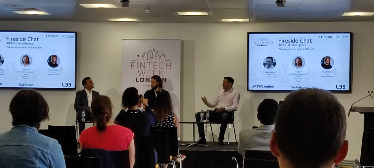 AAutomations's tweet photo. @Ronak_Halani and @AAutomations enjoyed the engaging discussion at the @FintechWeekLDN with @SkyParlour and @gregcoxie on ‘The Application of #AI in #fintech. Some great insights and experiences shared! Stay tuned for more photos and videos! https://t.co/QDqc61KLlN