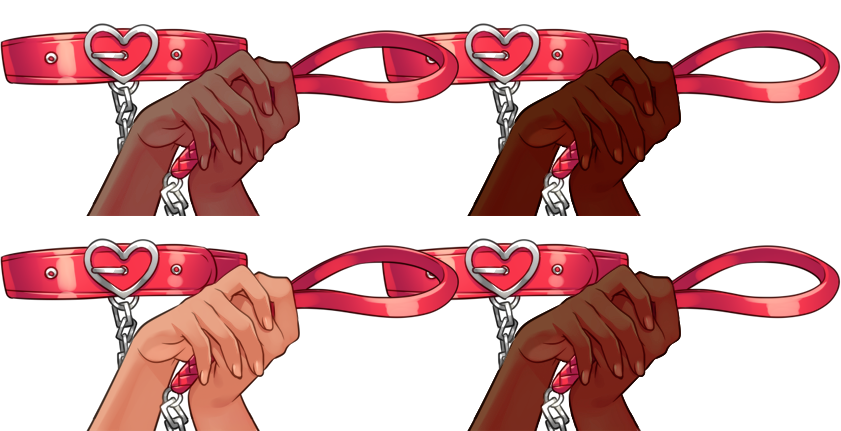 caitlinkoi_'s tweet image. I made some quick skin tone edits of @/mamiya_mao&apos;s free collar assets! All 16 files with the different collars are zipped here: tinyurl.com/mamiyamaoleash #vtuber #VTuberAssets #vtubercollar
