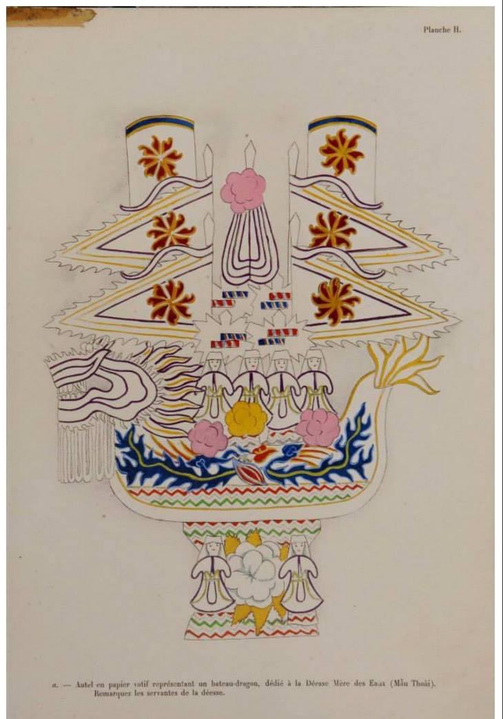 🏵 A drawing of a Water Palace’s dragon boat in the #FourPalaces’ votive paper craft set, by a #French artist before 1945. #mothergoddess #goddess #vietnam #indochina #votivepaper #asianculture #papercraft #asian #religion #vietnamese #feminism #deity #worship #indigenous