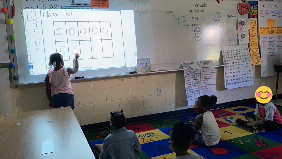AndersonLitLab's tweet photo. This week in math we’re Making 10. Today we discovered all the different number pairs we could add together to make 10. The students loved being student teachers as they came to the board to solve &amp; explain their thinking. Awesome work rising First graders 👏🏽 #FCSsummer https://t.co/0hLEVokQ1T