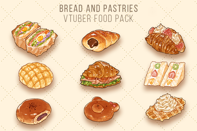 ichickooo's tweet photo. ✨🥖Bread and Pastries Food Pack 🥖✨

For VTuber or personal use! ♥️

Available at: https://t.co/COjNNk4FlX https://t.co/mjarkOyKzG