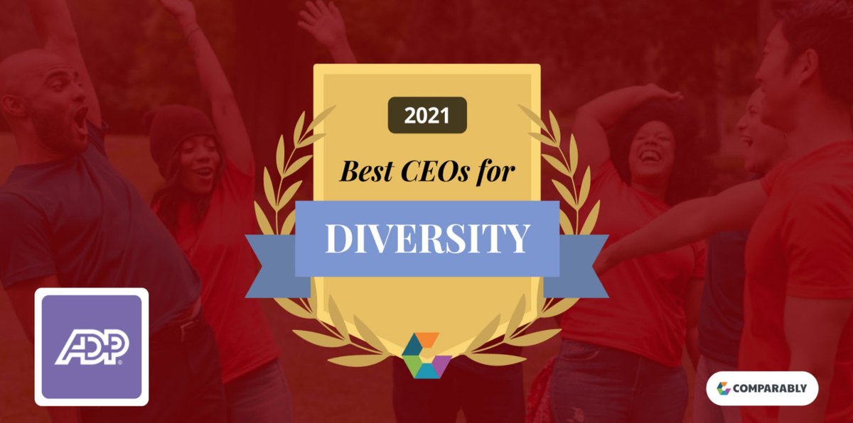 GlennMichaud's tweet photo. Congrats to our amazing CEO Carlos Rodriguez for being named to Comparably's Top 50 list for "Best CEOs for Diversity in 2021," as rated by ADP employees. #ComparablyAwards #DEI #ADPLife https://t.co/l9tmJCIYax https://t.co/MWCn3k1Qzd