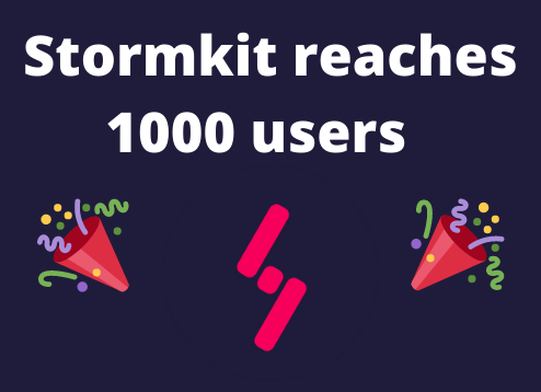 stormkitio's tweet photo. We just reached our #1000th user 🥳  Thank you very much to all our users and supporters 🙏 https://t.co/5uUJi5qTLo