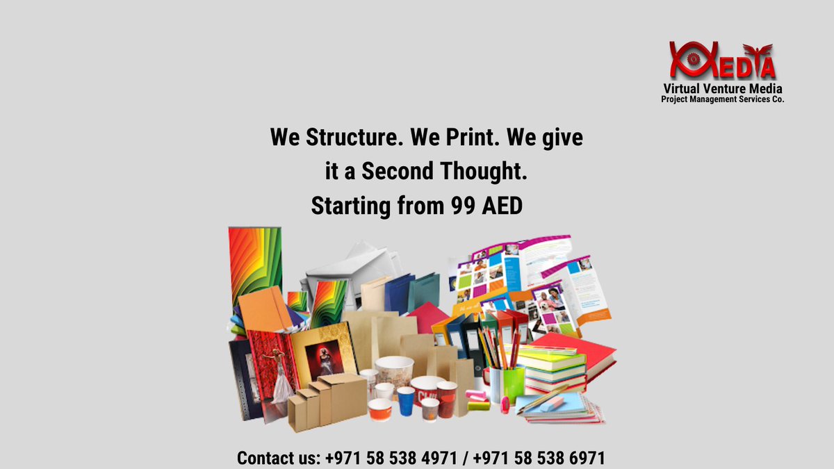 VirtualVenture5's tweet photo. We Structure, We Print, We give it a second Thought!!
Starting from 99 AED
#businesscards #ecodesign #saveenvironment #savetrees #printing #dubai #uae #printflyers #burjkhalifa #ajman #printingajman #sharjah #printingneeds #silkprint #offsetprinting #virtualventuremedia #vvmedia https://t.co/0MYZuwGAE1
