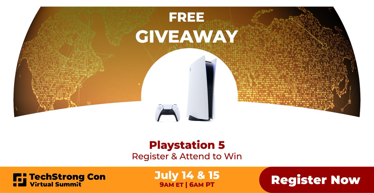 ContainerJrnl's tweet image. Register and attend #TechStrongCon and win a FREE Playstation 5! Register for free here: bit.ly/3i6gbtF