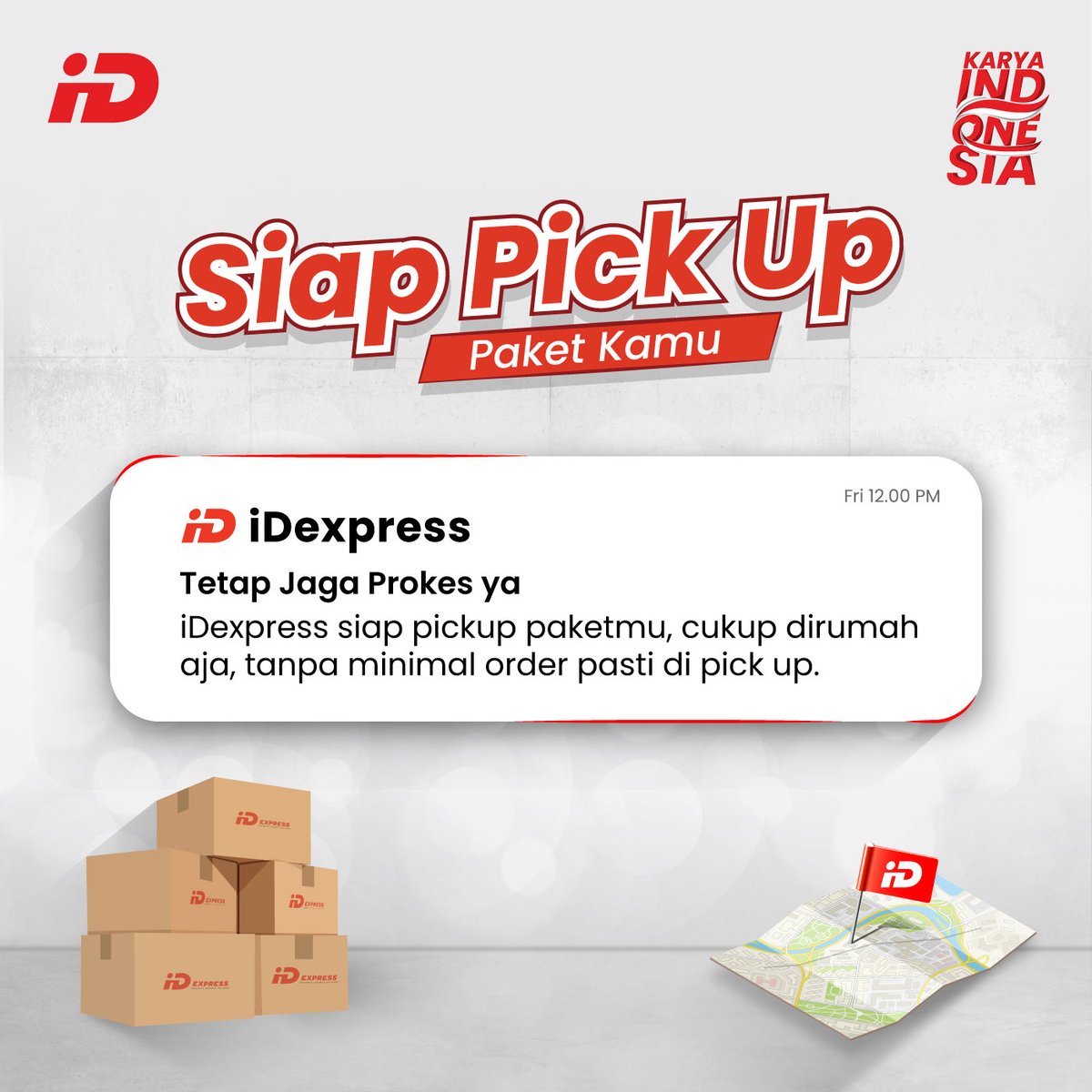 Gimana kabar kamu hari ini?

Pesan mimin, tetap jaga kesehatan, bikin hari-hari mu tetap have-fun dan jangan lupa urusan pengiriman serahkan ke iDexpress yang pastinya berpengalaman. 

iDexpress siap jemput paket kamu GRATIS tanpa minimal jumlah, jadi kamu cukup dirumah ajah.