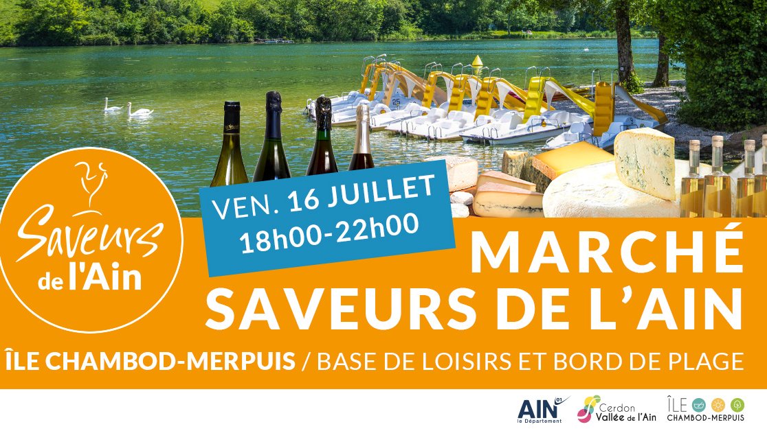 DEMAIN : A l'occasion de l'inauguration de l'ILE CHAMBOD, retrouvez #SaveursDelAin pour un nouveau marché de #producteurs dans un cadre EXCEPTIONNEL #gastronomie #produitsduterroir