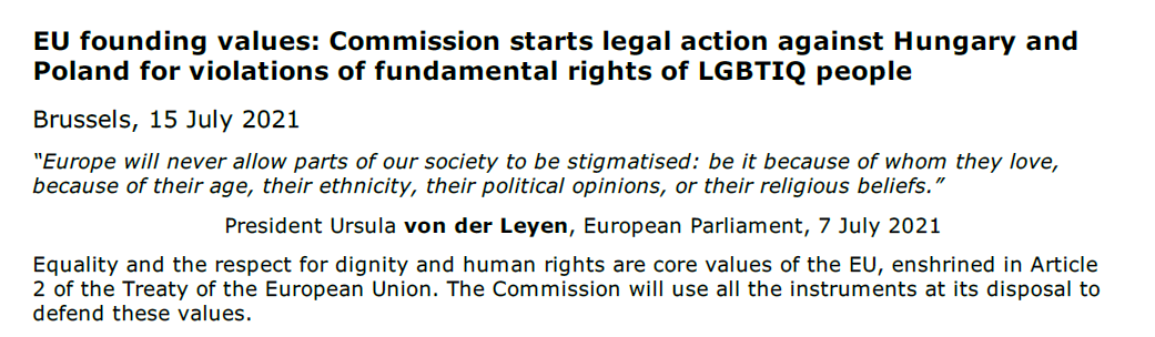 PeterZerjavicEU's tweet photo. Premiki. Bruselj je uradno sprožil postopek proti Madžarski in Poljski glede kršitev temeljnih pravic skupnosti LGBTIQ. https://t.co/Bo1WWUyW1M https://t.co/doMTVnRru1