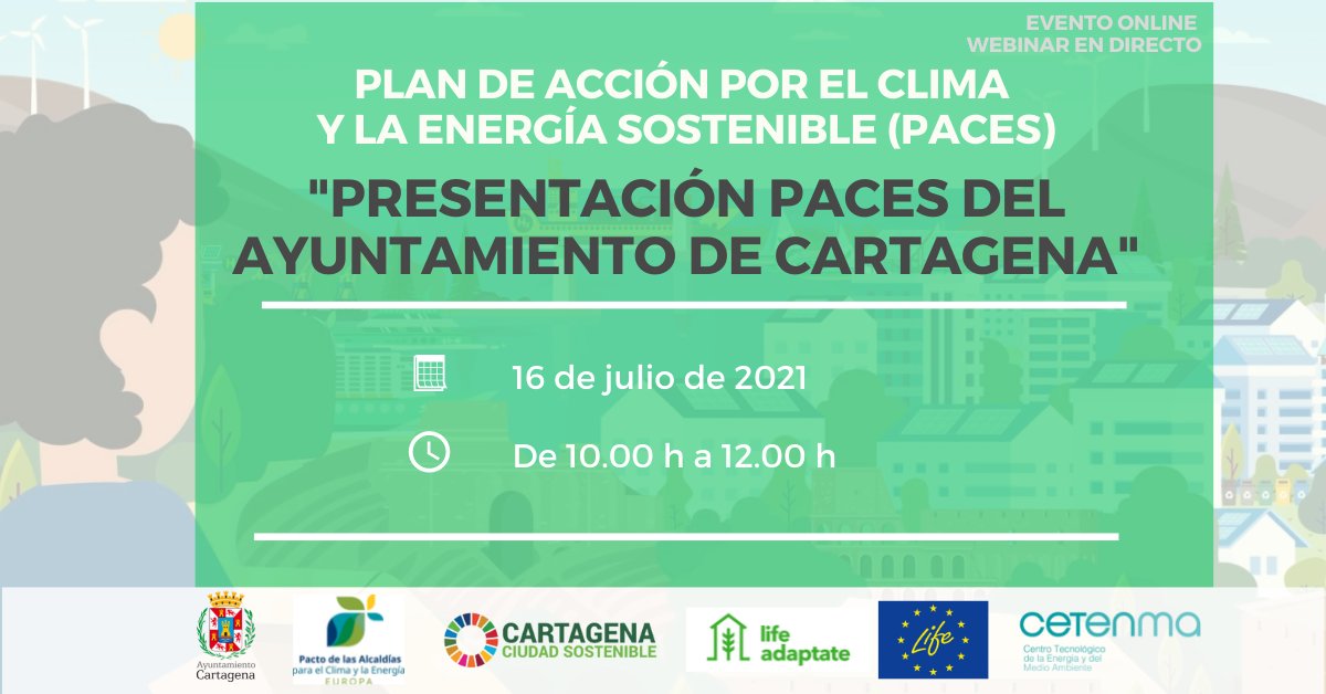 CETENMA's tweet photo. ‼️‼️ RECUERDA
🗓️ Mañana 16/07 🕙10h-12h
☀️🔋 #Webinar de 𝗣𝗥𝗘𝗦𝗘𝗡𝗧𝗔𝗖𝗜𝗢́𝗡 𝗣𝗔𝗖𝗘𝗦 𝗗𝗘𝗟 𝗔𝗬𝗨𝗡𝗧𝗔𝗠𝗜𝗘𝗡𝗧𝗢 𝗗𝗘 𝗖𝗔𝗥𝗧𝗔𝗚𝗘𝗡𝗔
Aún puedes inscribirte:
🆕https://t.co/UAnWoiIN1h
✍️https://t.co/nneQJzIoJB
¡Te esperamos! 👏
@AytoCartagenaES
#LifeADAPTATE https://t.co/Jf3vtjLYuJ