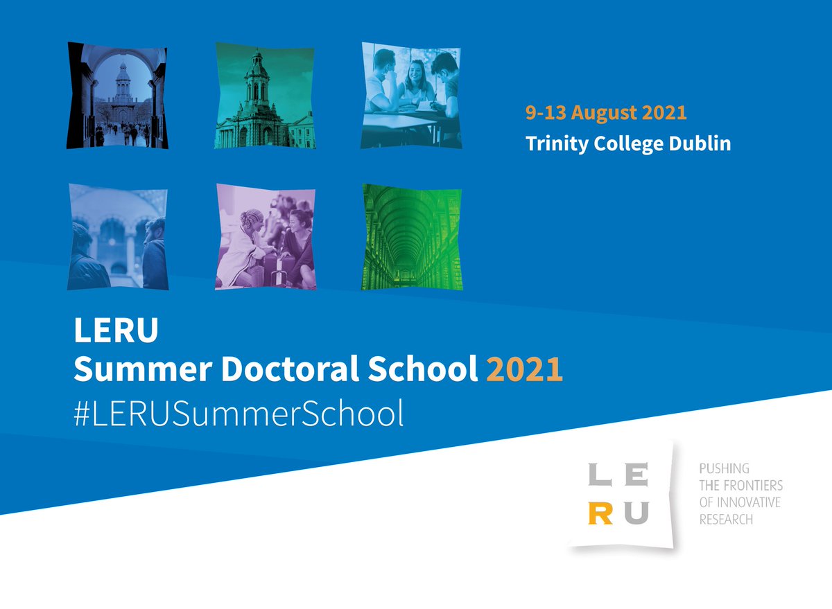 GraduateTrinity's tweet photo. We are delighted to be hosting the #LERUSummerSchool this August. In the 2021 edition we will focus on the role of Doctoral Research and Researchers in Promoting the Importance of the ‘Expert’ in Europe. Find out more: https://t.co/ktWJJIRikH https://t.co/udOuWCzIvs