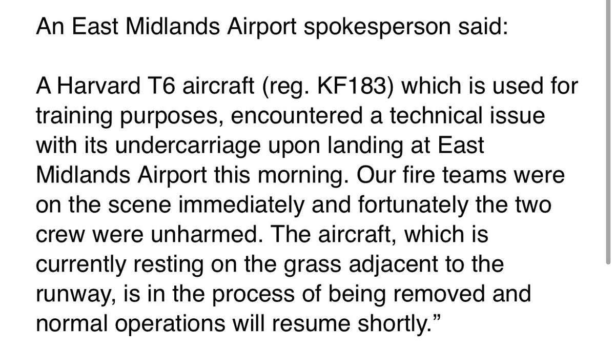 olivermiocic's tweet image. Statement from East Midlands Airport