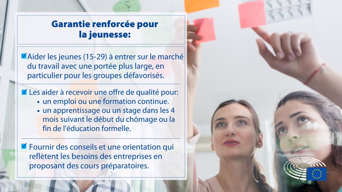 Ce 15 juillet nous célébrons la journée mondiale des compétences des jeunes !

L'UE propose "la garantie renforcée pour la jeunesse" qui permet aux moins de 30 ans de bénéficier d'une large offre d'emplois, de formations, de stages et d'apprentissages.

➡️ eptwitter.eu/qzUY