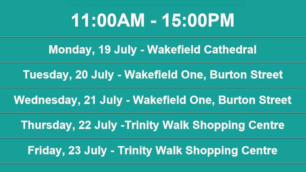WakeyMasterplan's tweet photo. Members of the public are invited to visit one of the consultation events listed below to be held across the city centre.
#wakefield #wakefieldmasterplan #wakefieldcitycentre https://t.co/w6mXB1dd8H